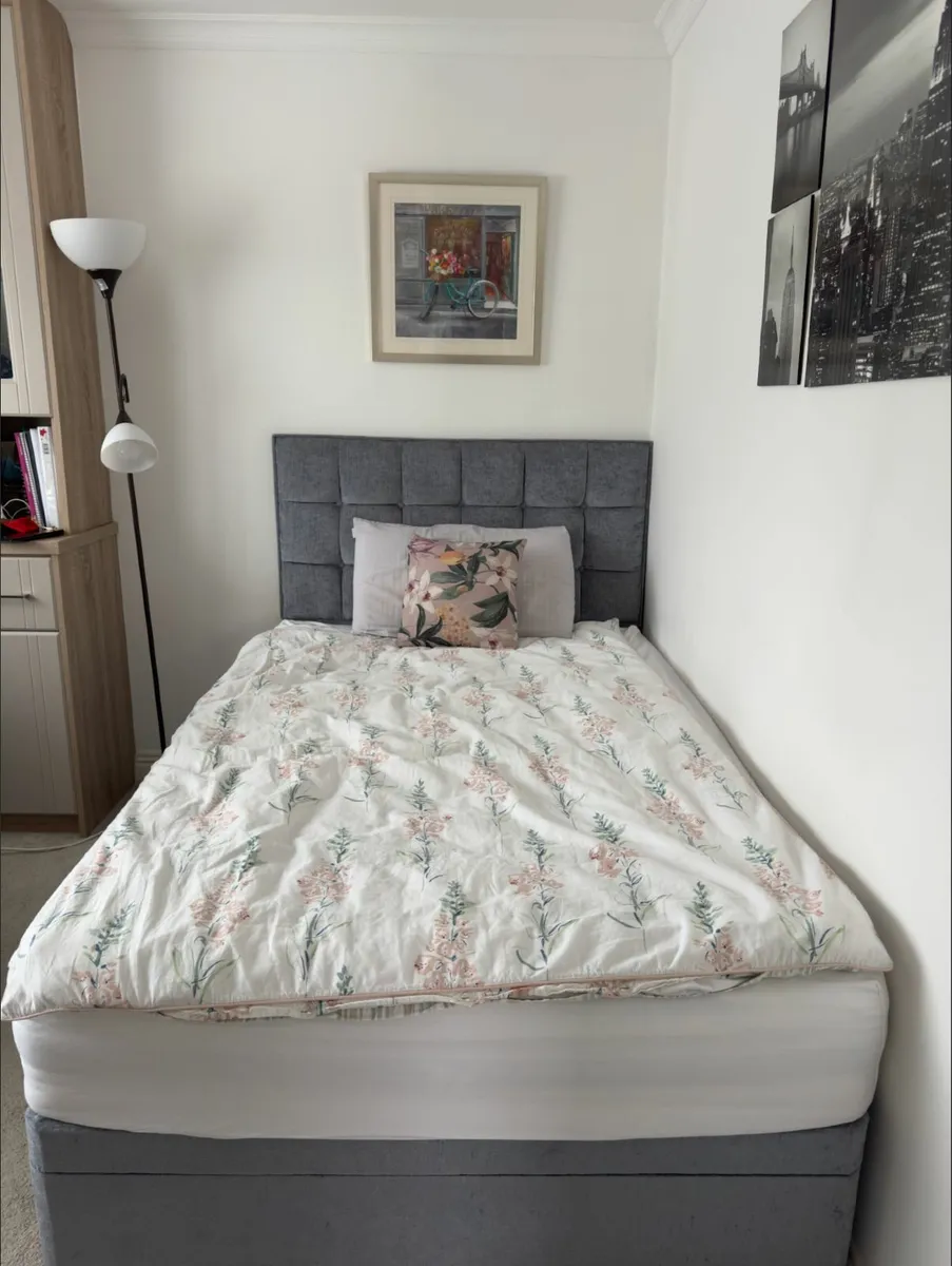 4ft Velvet Storage Bed with Mattress - Image 2