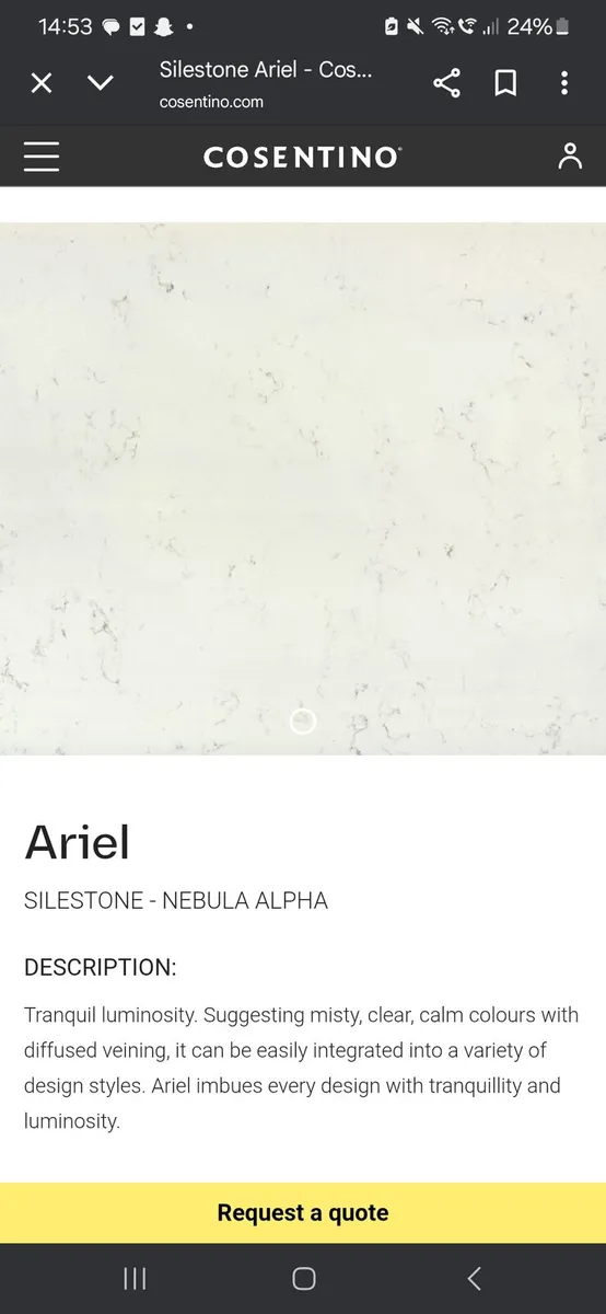 Silestone Ariel Quartz Countertop 2.7m by 1.4m - Image 1
