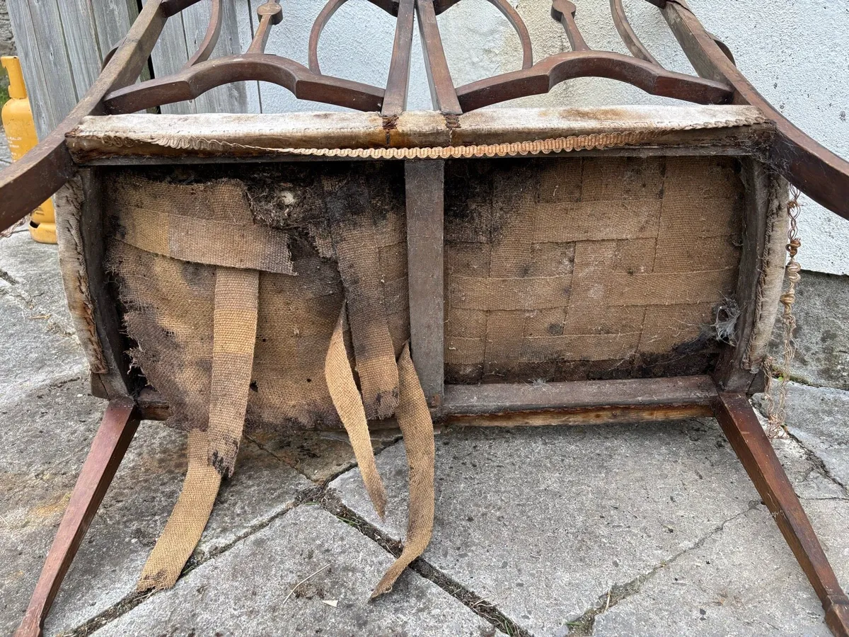 Antique 2 seat chair - Image 4