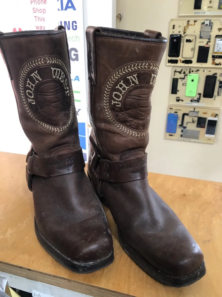 Vintage JOHN WEST Hand Made Leather cowboy Boots - Image 1