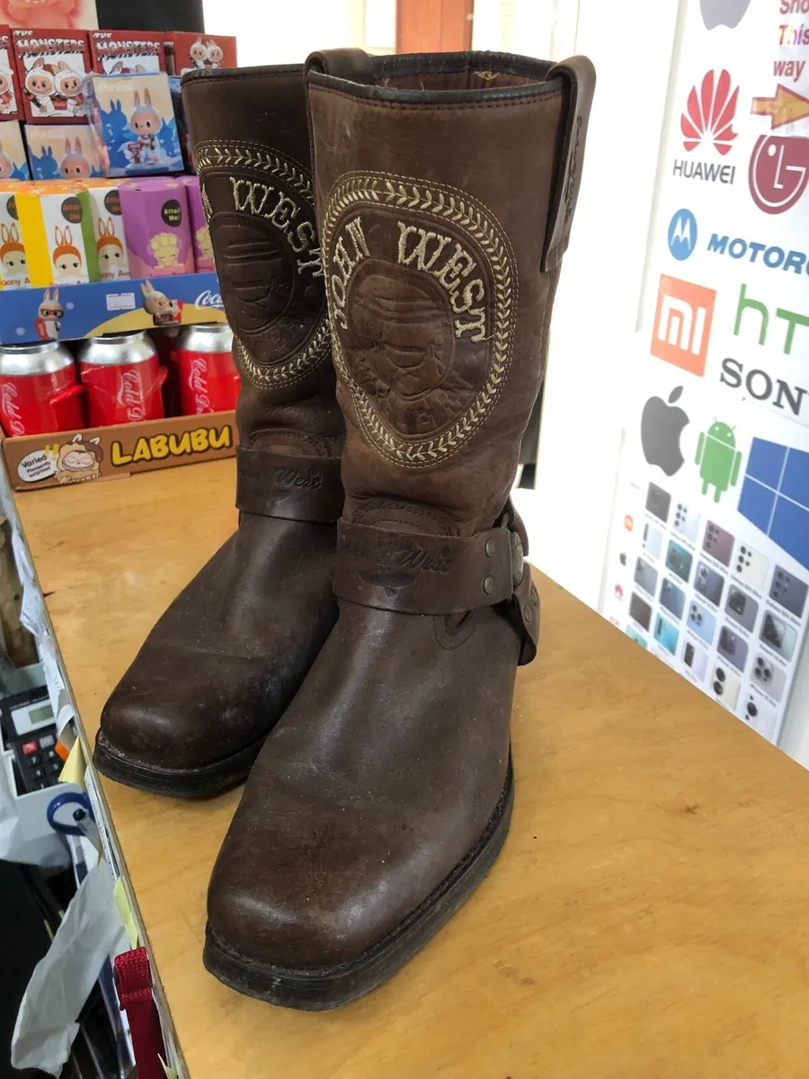 Vintage JOHN WEST Hand Made Leather cowboy Boots - Image 2