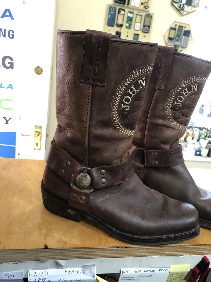 Vintage JOHN WEST Hand Made Leather cowboy Boots - Image 3