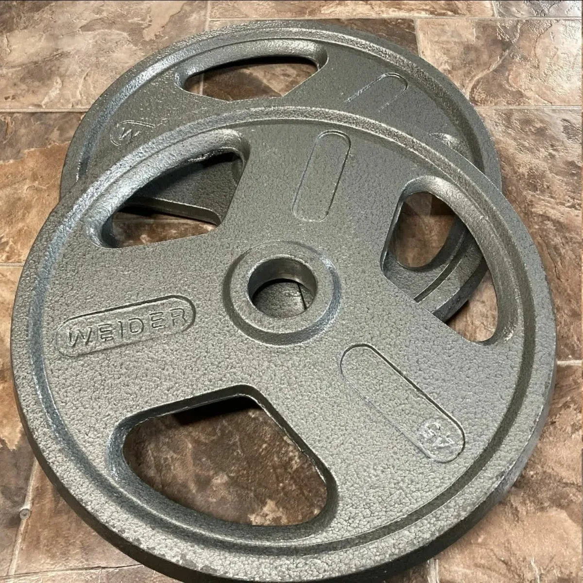 Weight Plates 45 Pounds Set Of 2 Plates Tri-Grip - Image 1