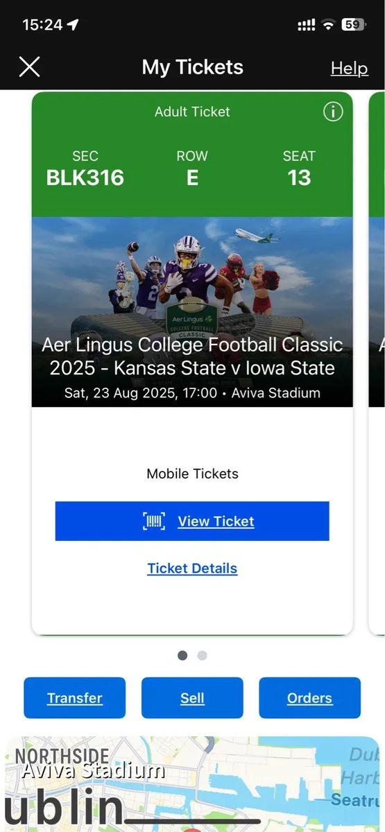 Kansas State v Iowa St 23/8 @Aviva