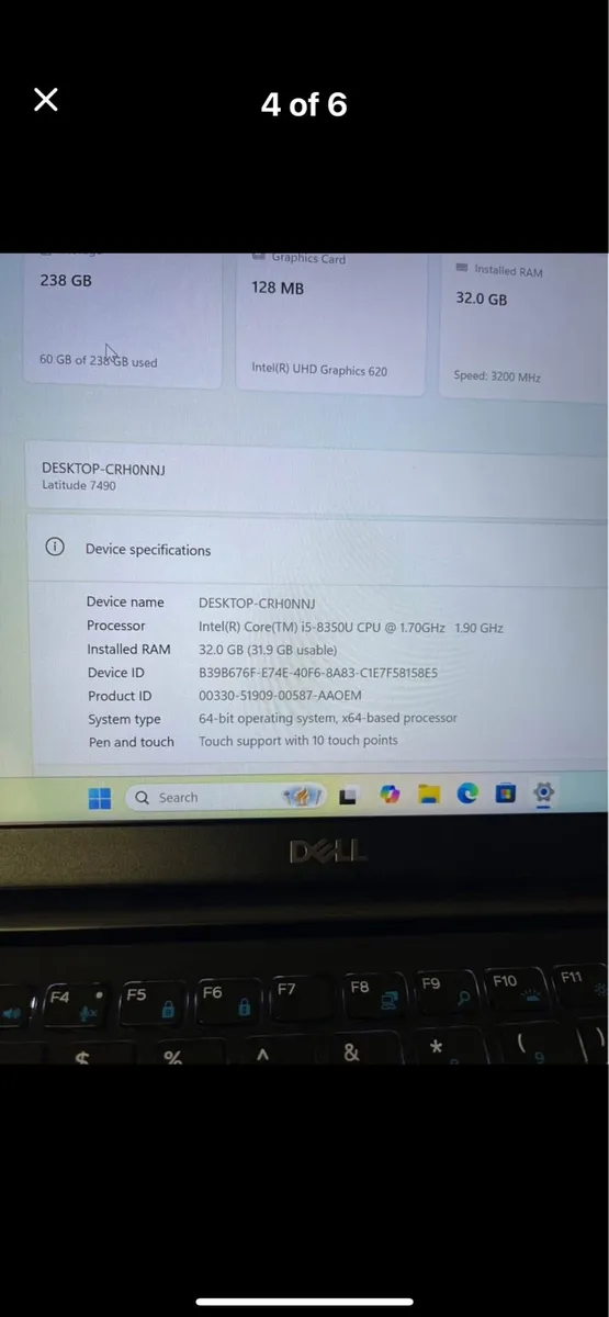 Dell laptop i5 pro 32gb 256 win 11 Touchscreen - Image 4
