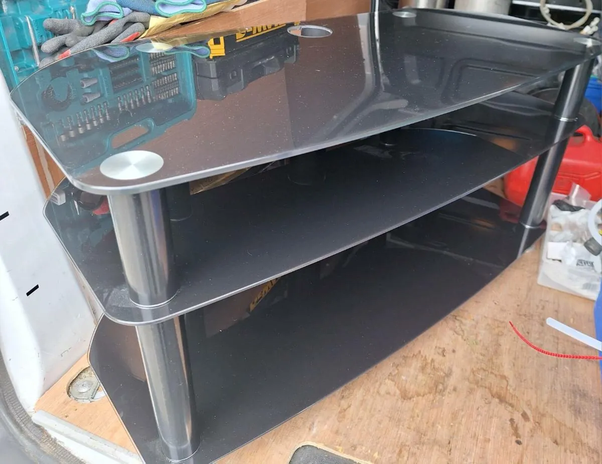 Black Glass TV Stand - Image 1