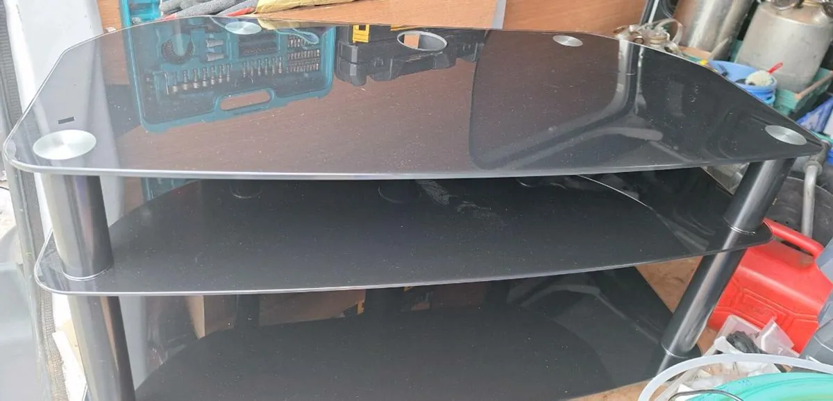Black Glass TV Stand - Image 2