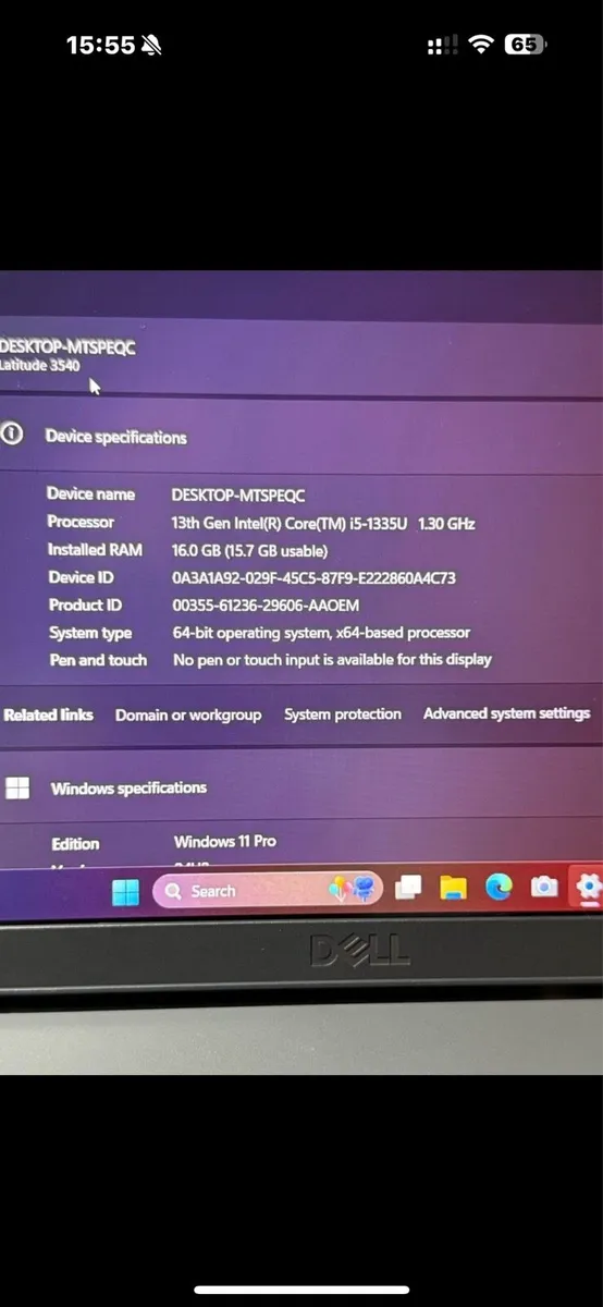 Dell laptop i5 pro 13gen 16-512 win 11 pro - Image 4
