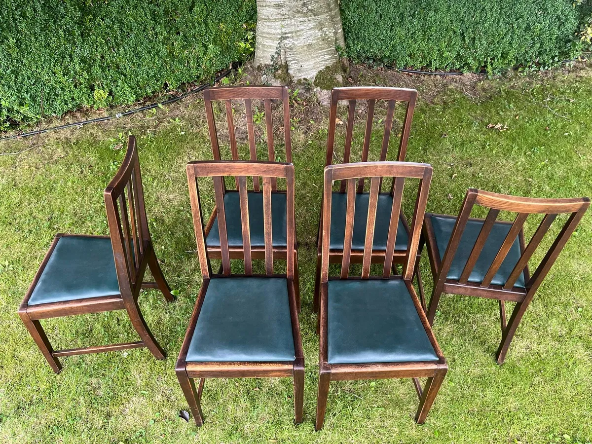 Set of 6 vintage dining room chairs - Image 2