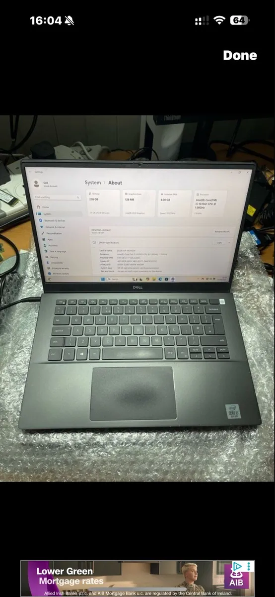 Dell laptop i5 10gen 8-256 win 11 pro - Image 1