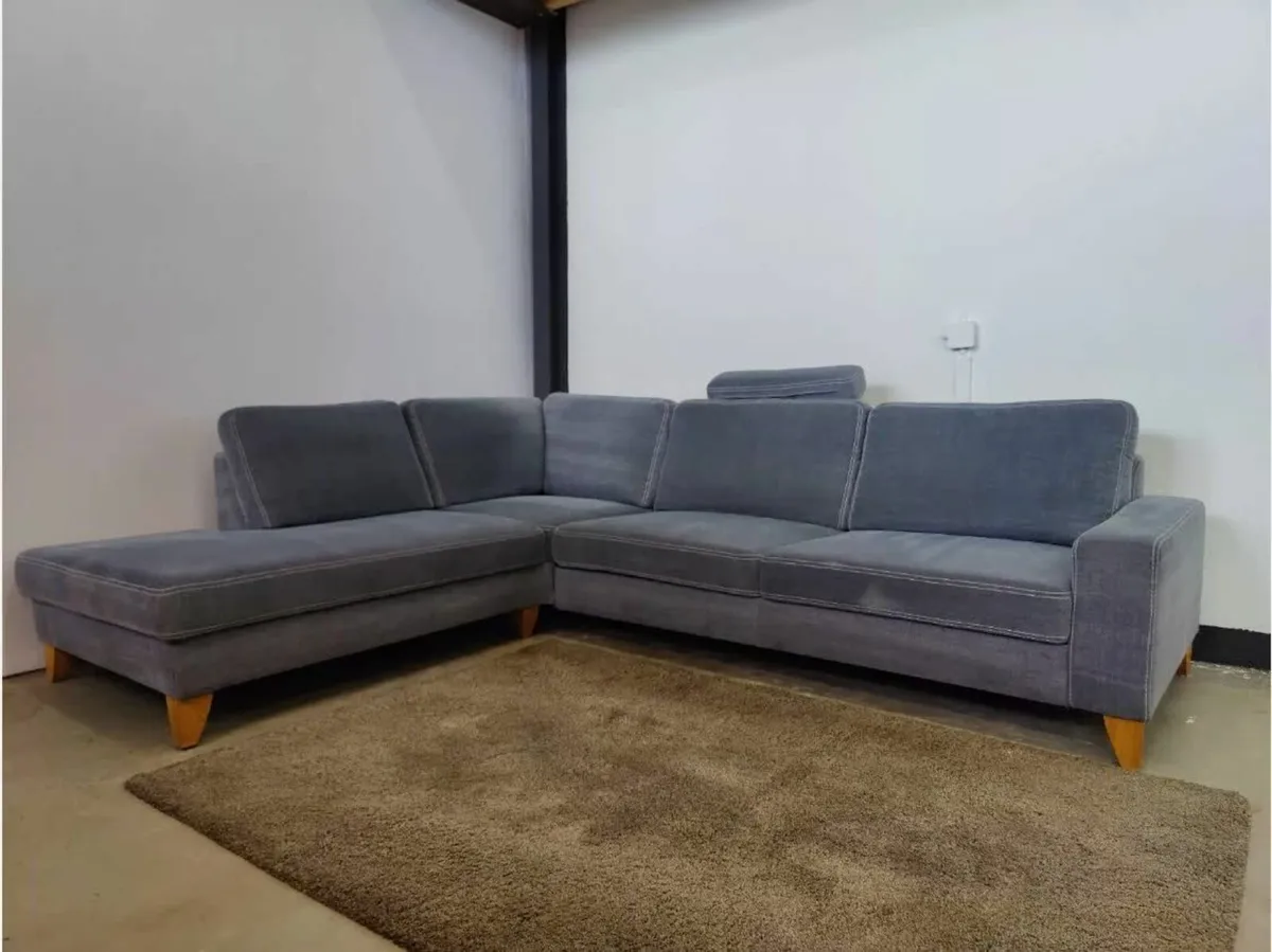 Sofa - corner bed, wooden legs, headrest - Image 2