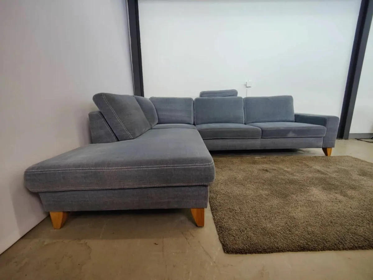Sofa - corner bed, wooden legs, headrest - Image 3