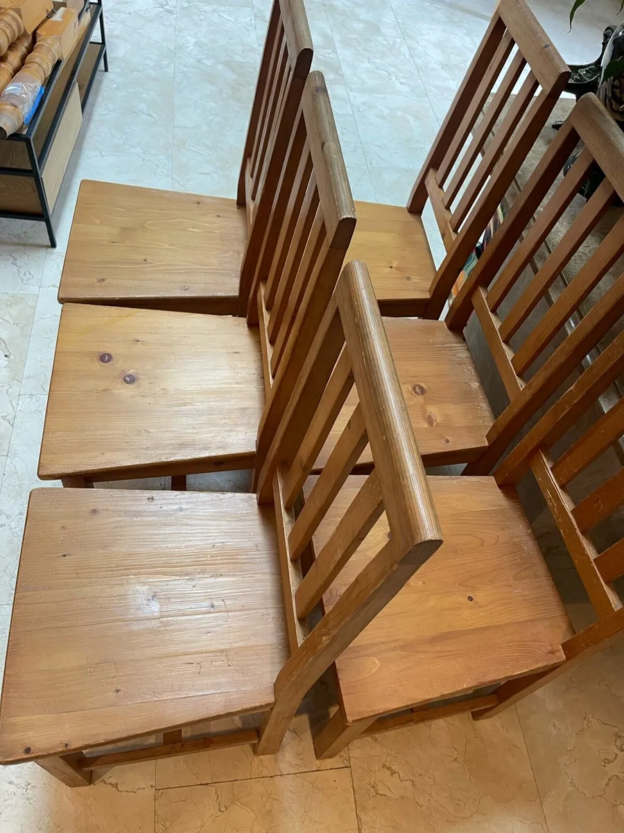 6 x Wooden Kitchen Dining Chairs - Can Deliver - Image 2