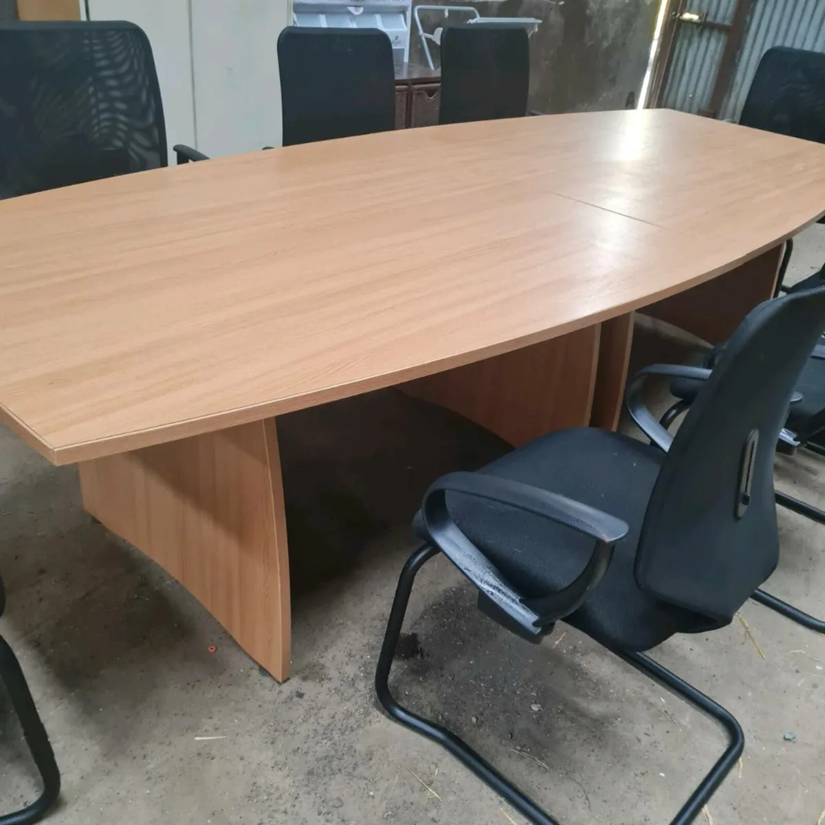 3 metre boardroom table with 8 - Image 1