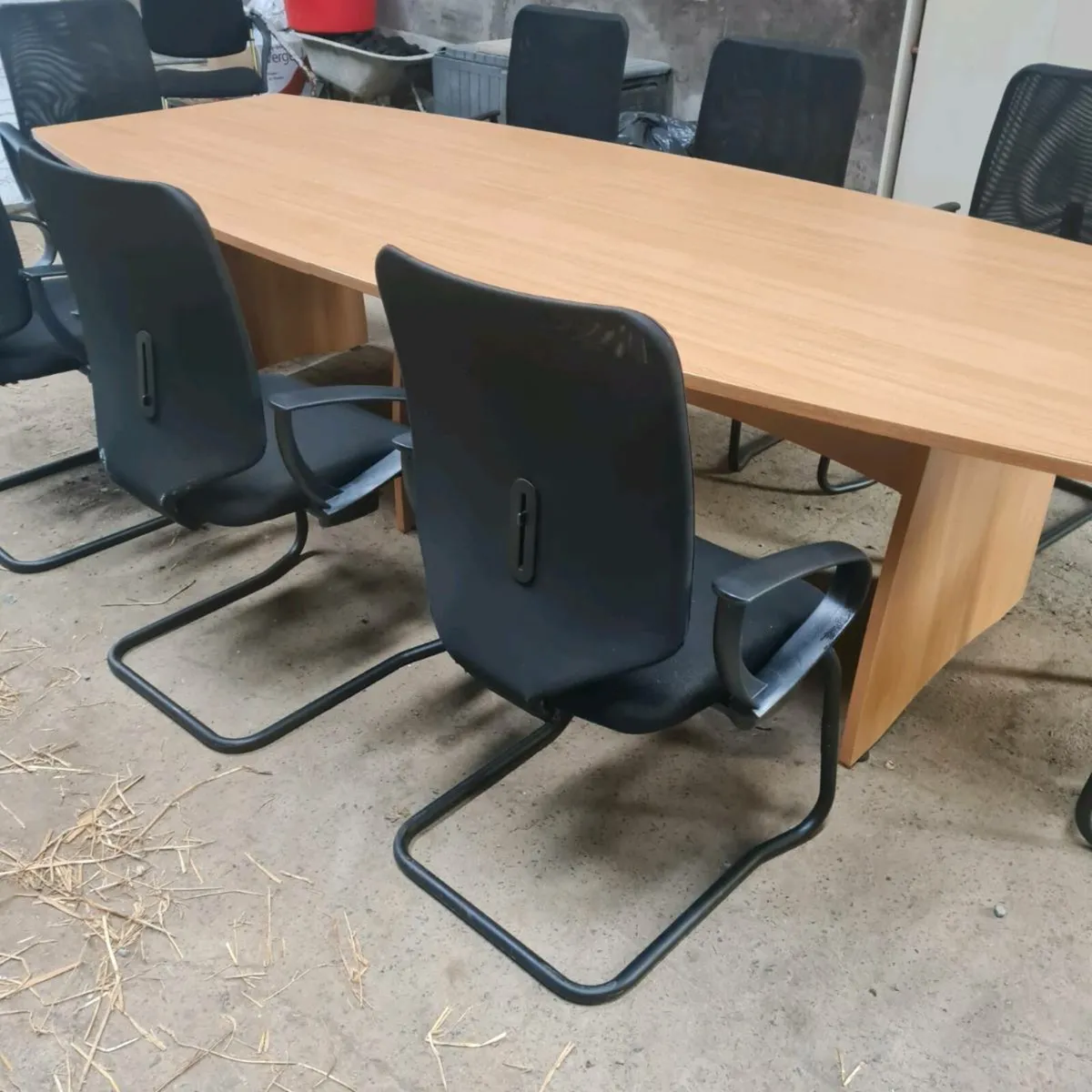 3 metre boardroom table with 8 - Image 2