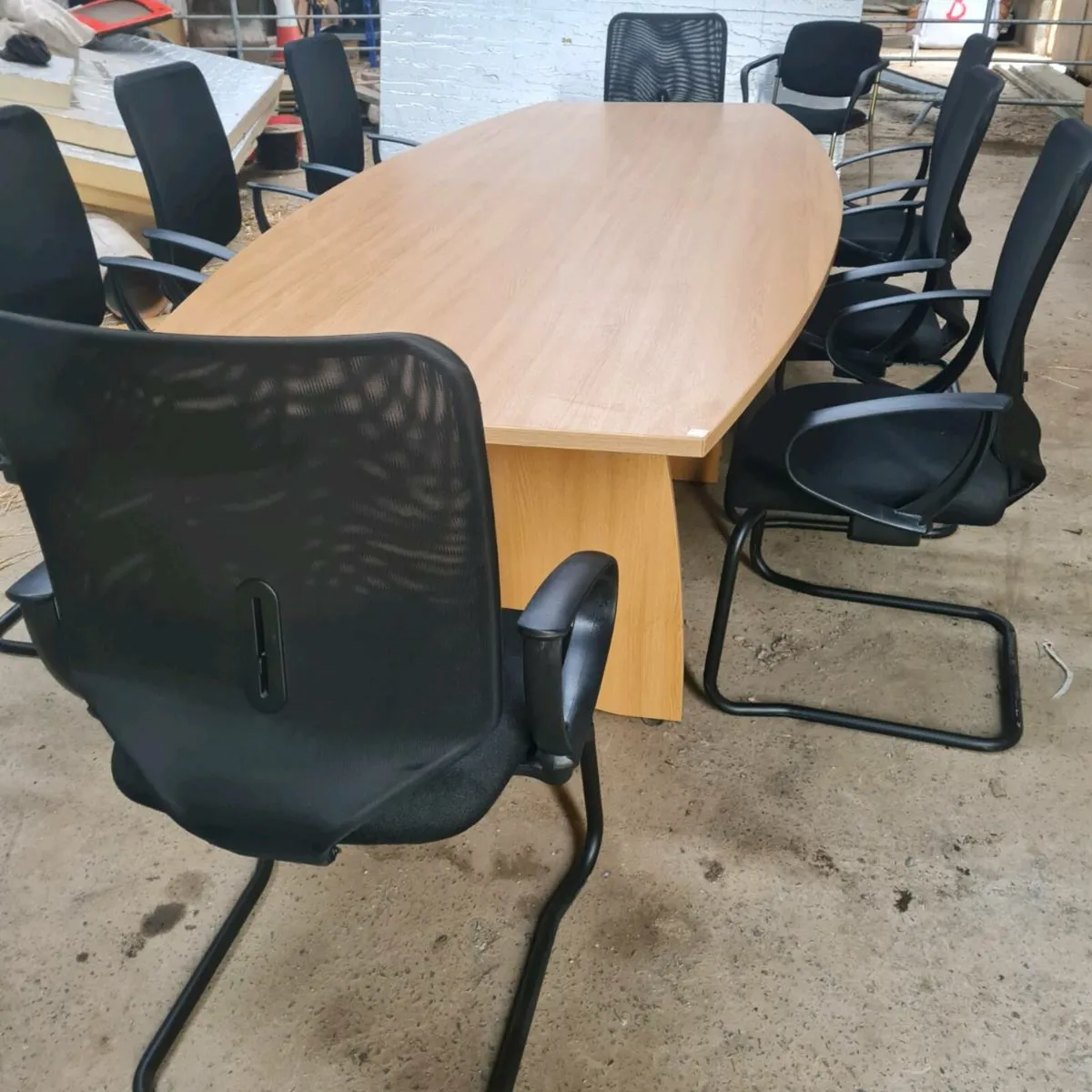 3 metre boardroom table with 8 - Image 3
