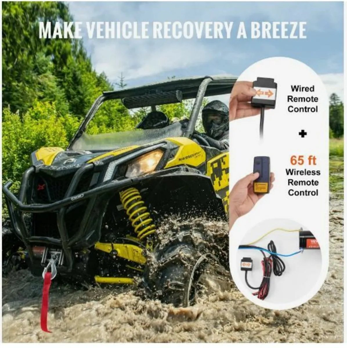 Electric Winch ATV UTV 1814.4 kg Steel - Image 2