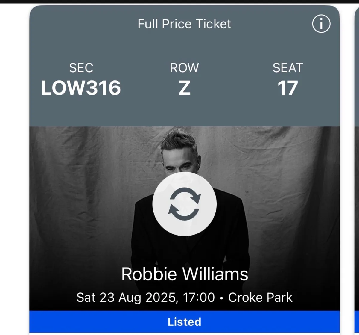 Robbie Williams Tickets - Image 2