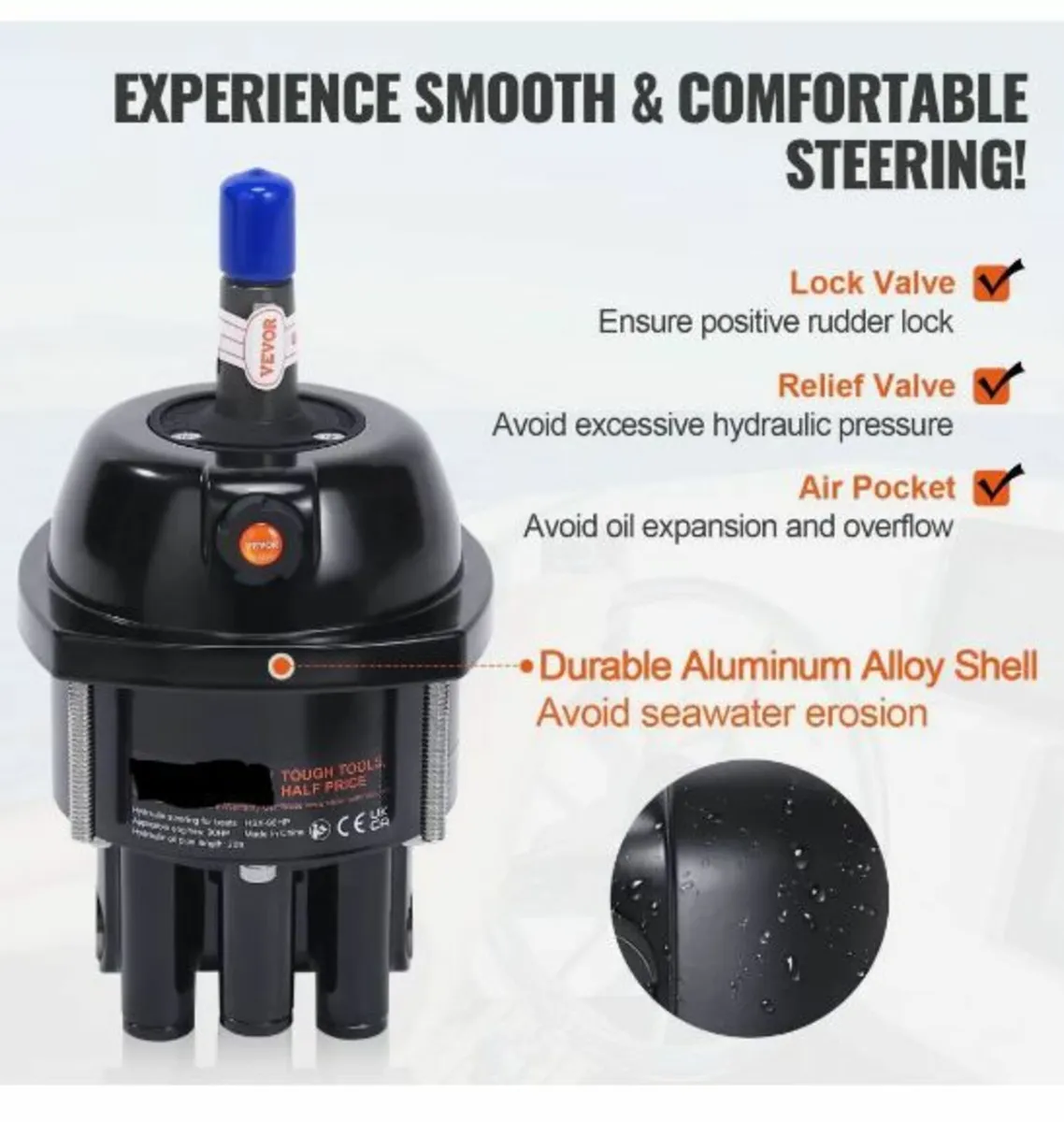 Hydraulic Outboard Steering Kit, Marine Boat - Image 3