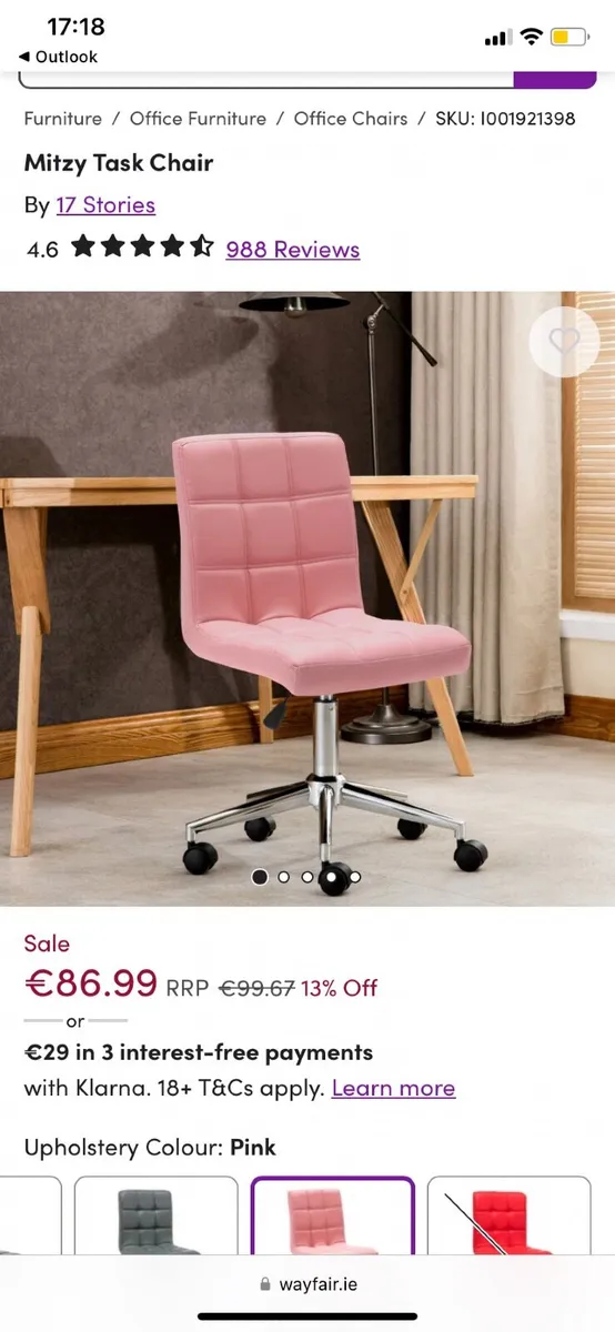 Pink Wayfair Chair - Image 2
