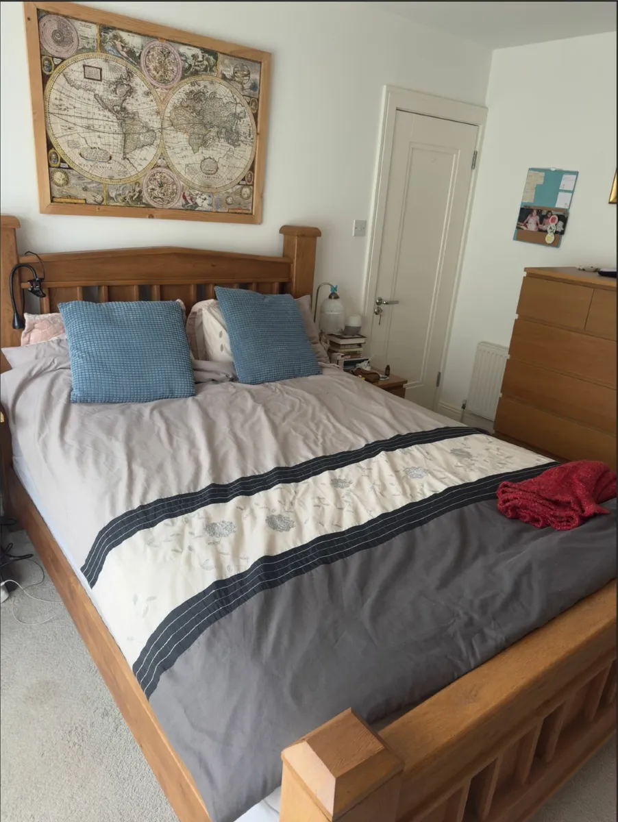 King Size Solid Oak Bed Frame - Image 1