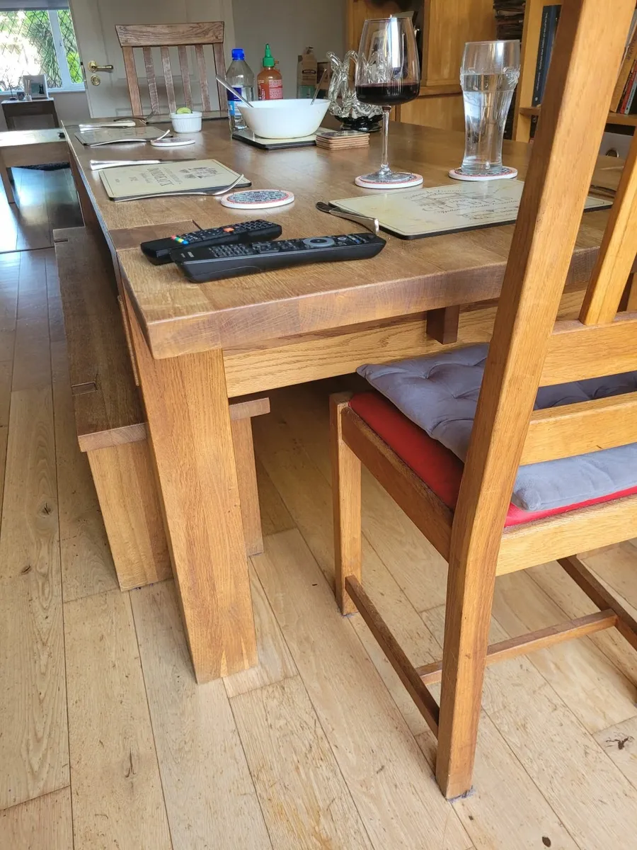 Laura Ashley Dining Room Table, Chairs and benches - Image 2
