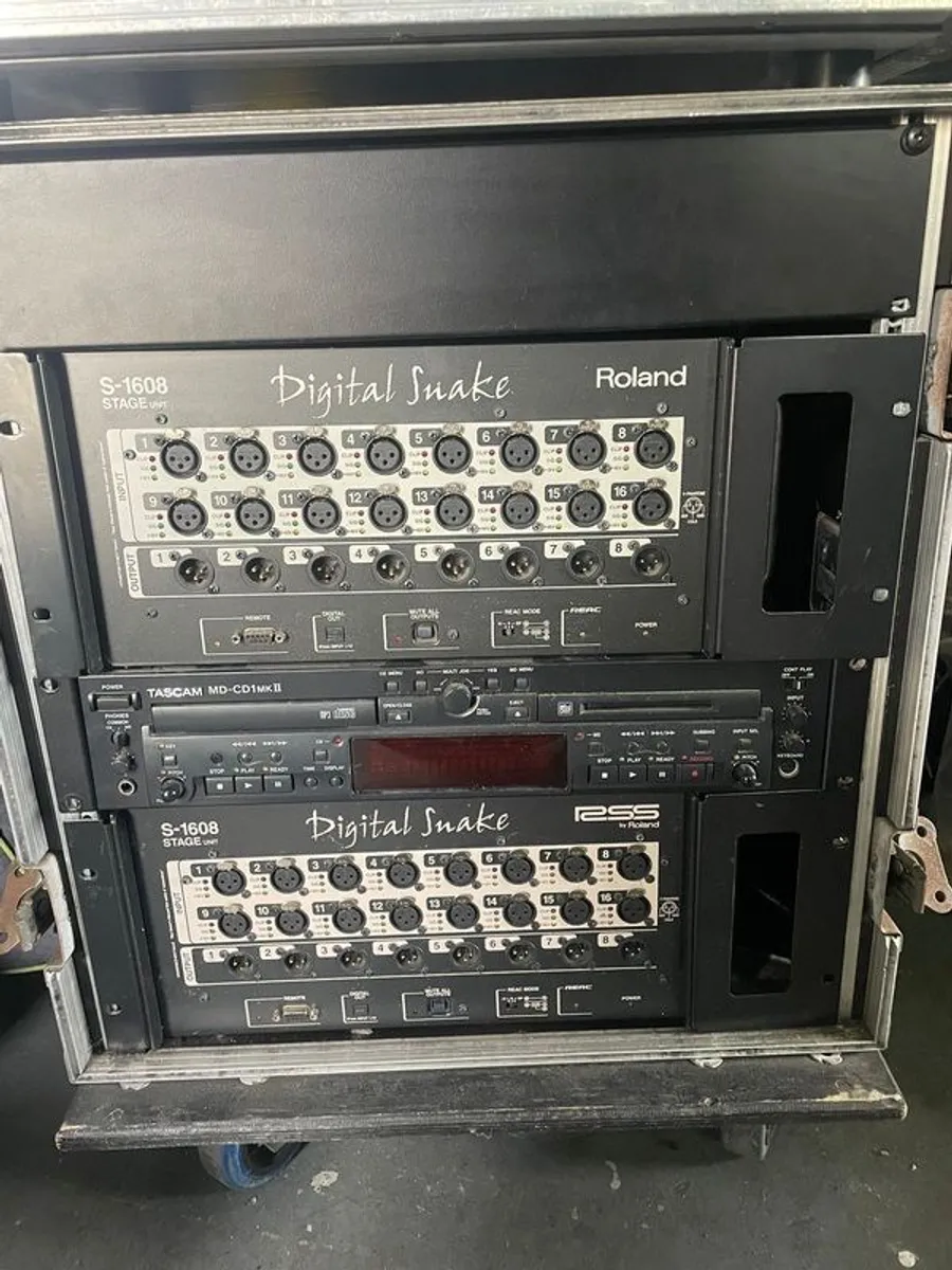 Roland M380 and 2x Stage Boxes cased - Image 2