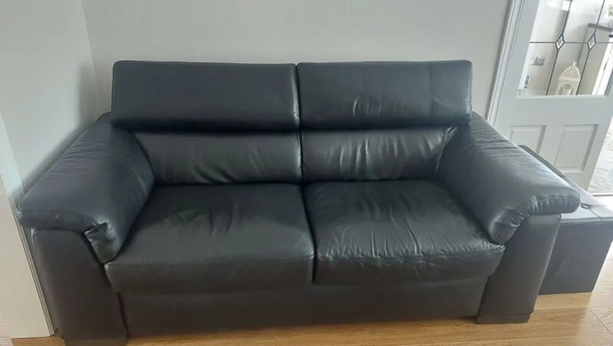 Italian Leather Sofa - Image 4