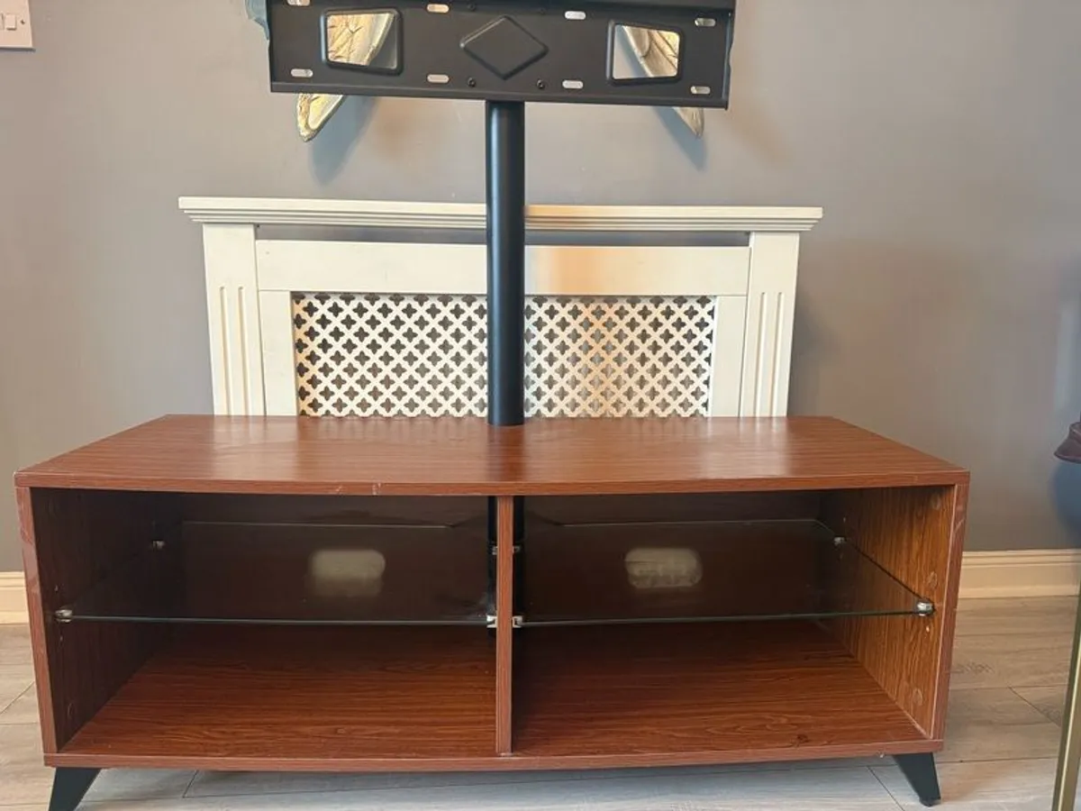 Media / entertainment unit with storage - wood and glass - Image 1