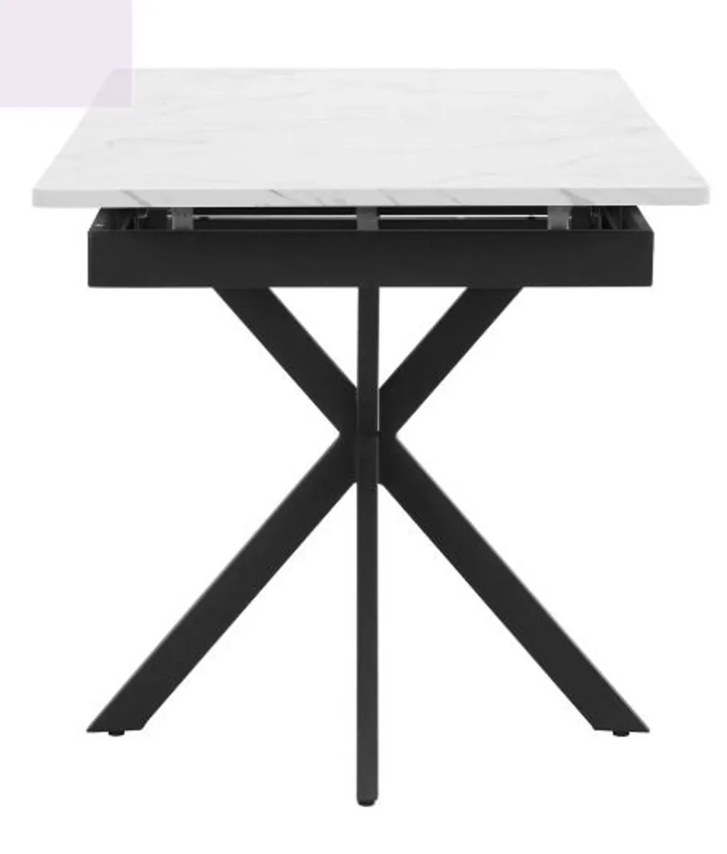 Extendable Dining Table Black With Grey Desktop - Image 2