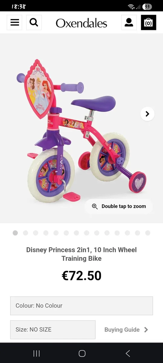 Disney Princess 2in1 training bike - Image 1