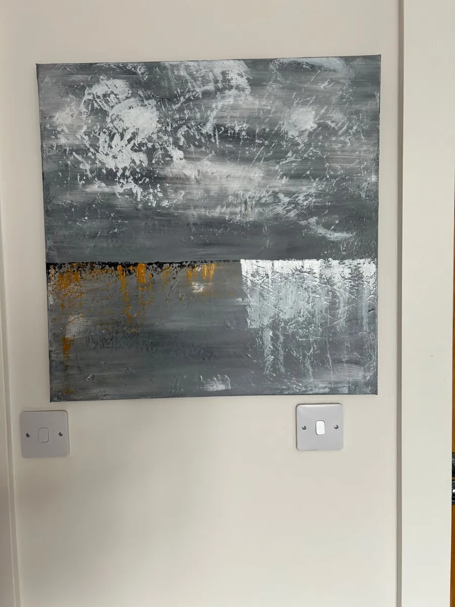 Abstract grey landscape painting - Image 2