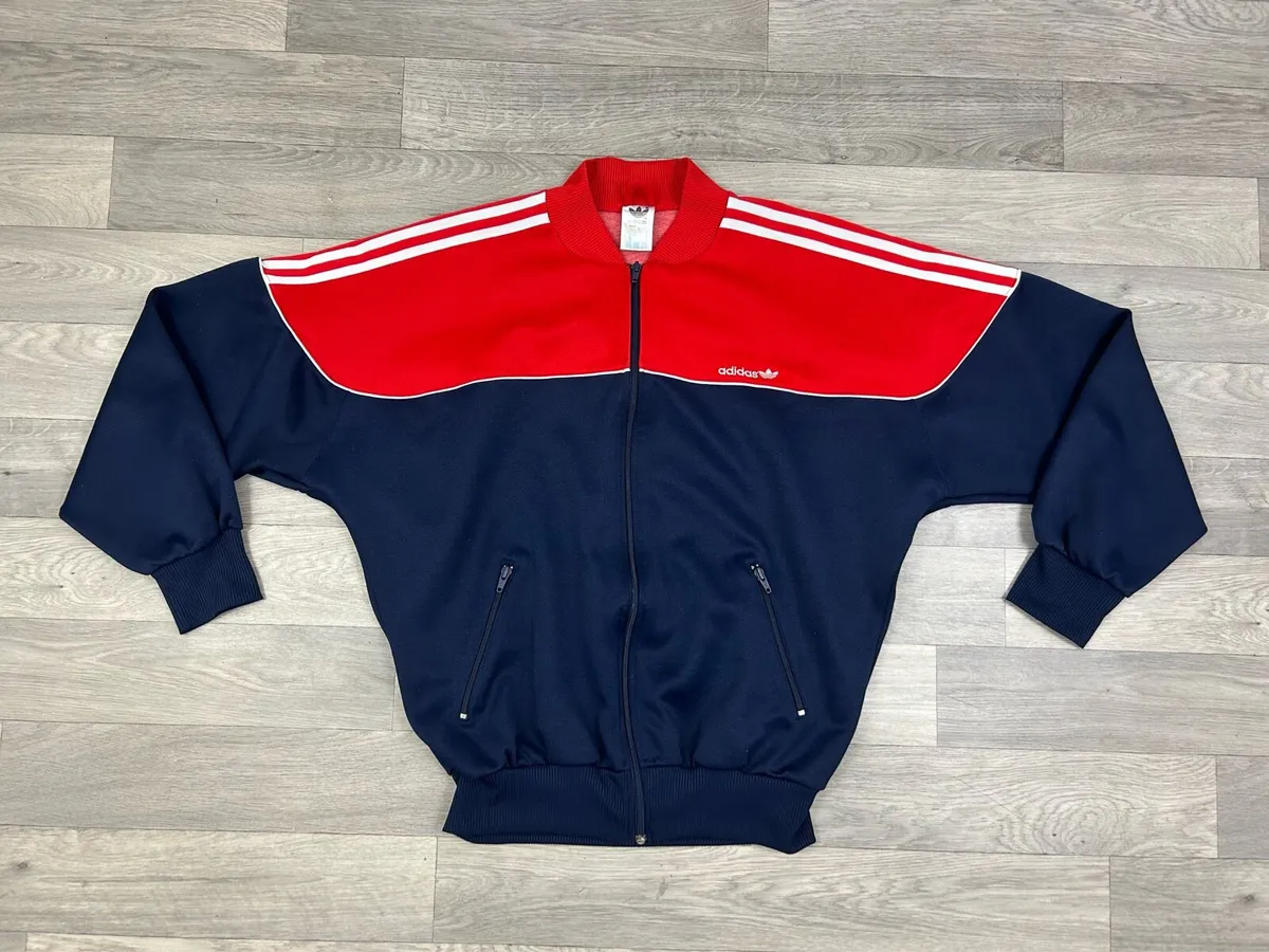 Vintage 80s Adidas Track Bomber Jacket M - Image 1
