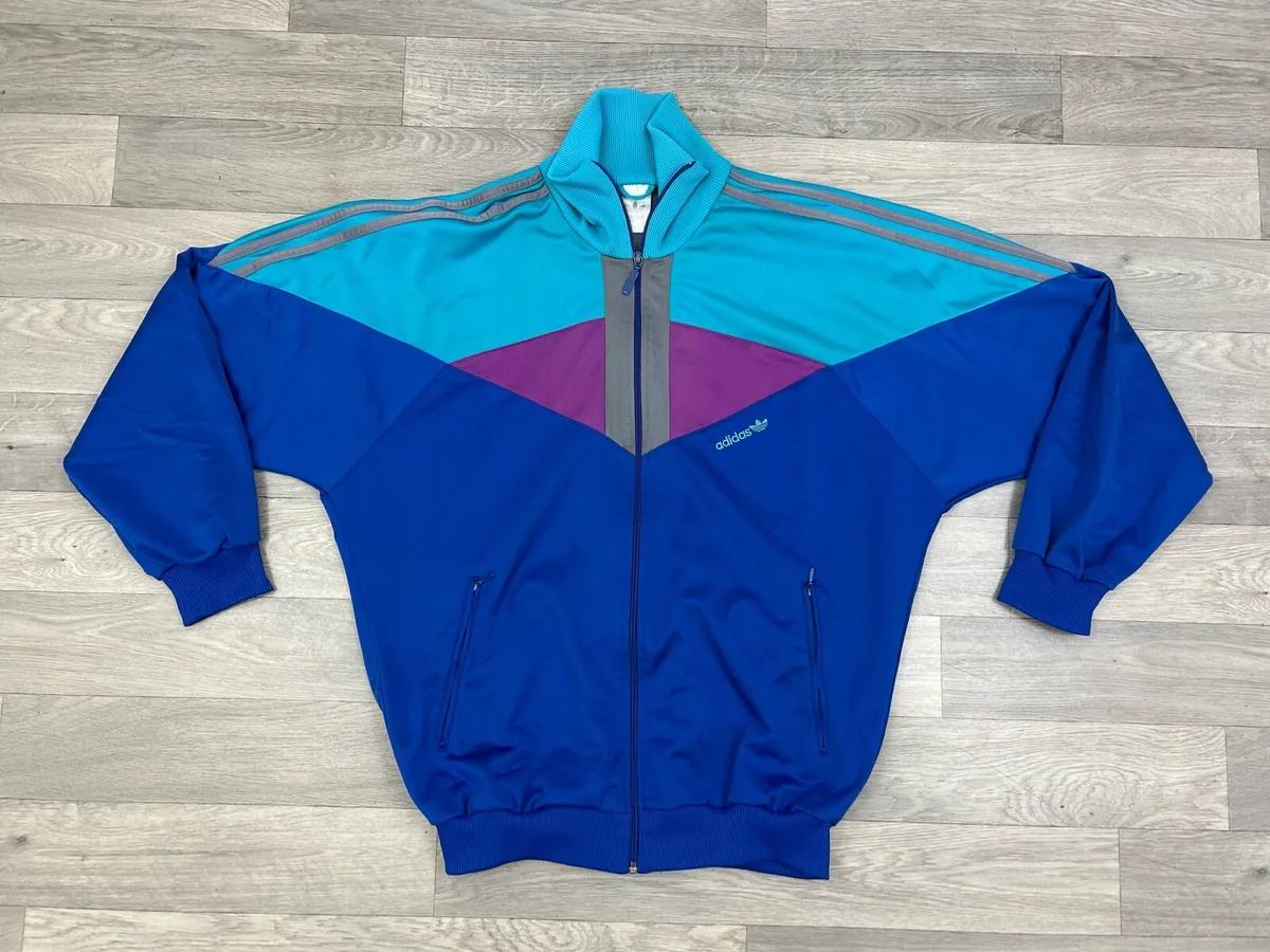 Vintage 80s Adidas Track Jacket Mens Medium - Image 1