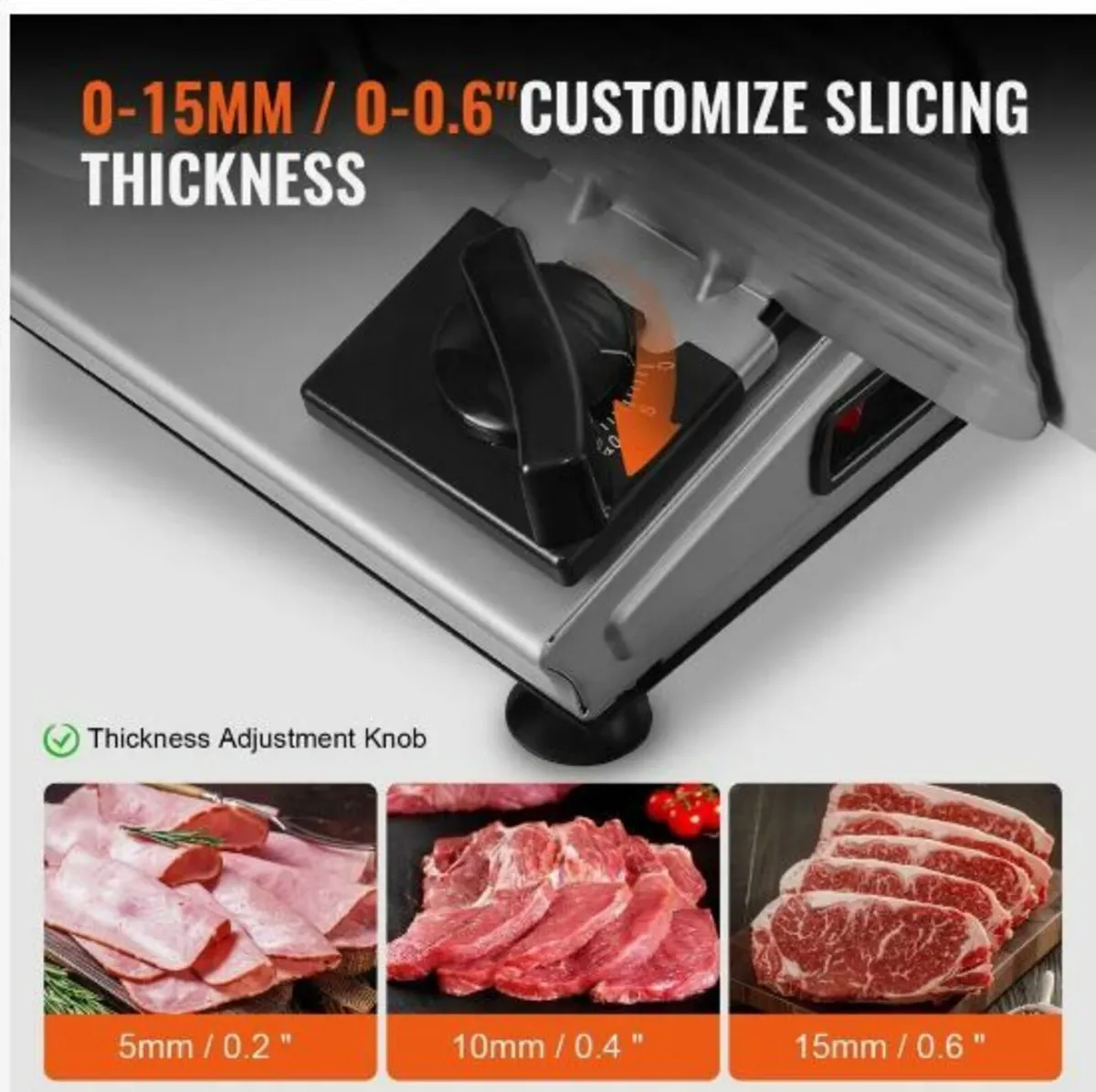 Meat Slicer, 180W Electric Deli Food Slicer - Image 3