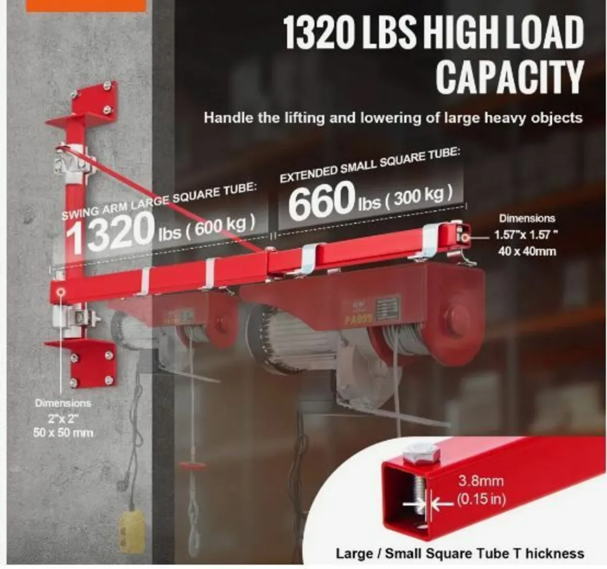Electric Hoist Support Arm, 600 kg Max Load - Image 2