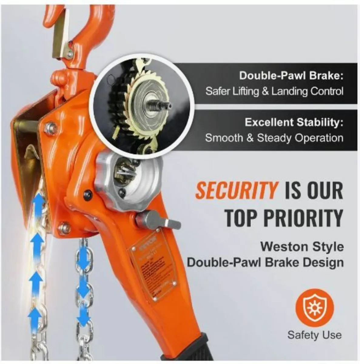 Manual Lever Chain Hoist, 3/4 Ton 748 kg - Image 3