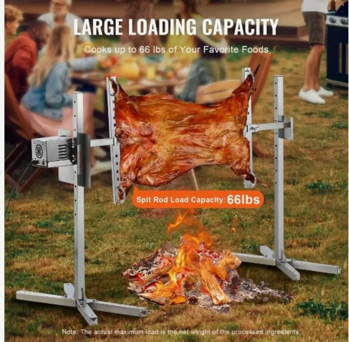 116.8 cm Electric BBQ Rotisserie Grill Kit - Image 3