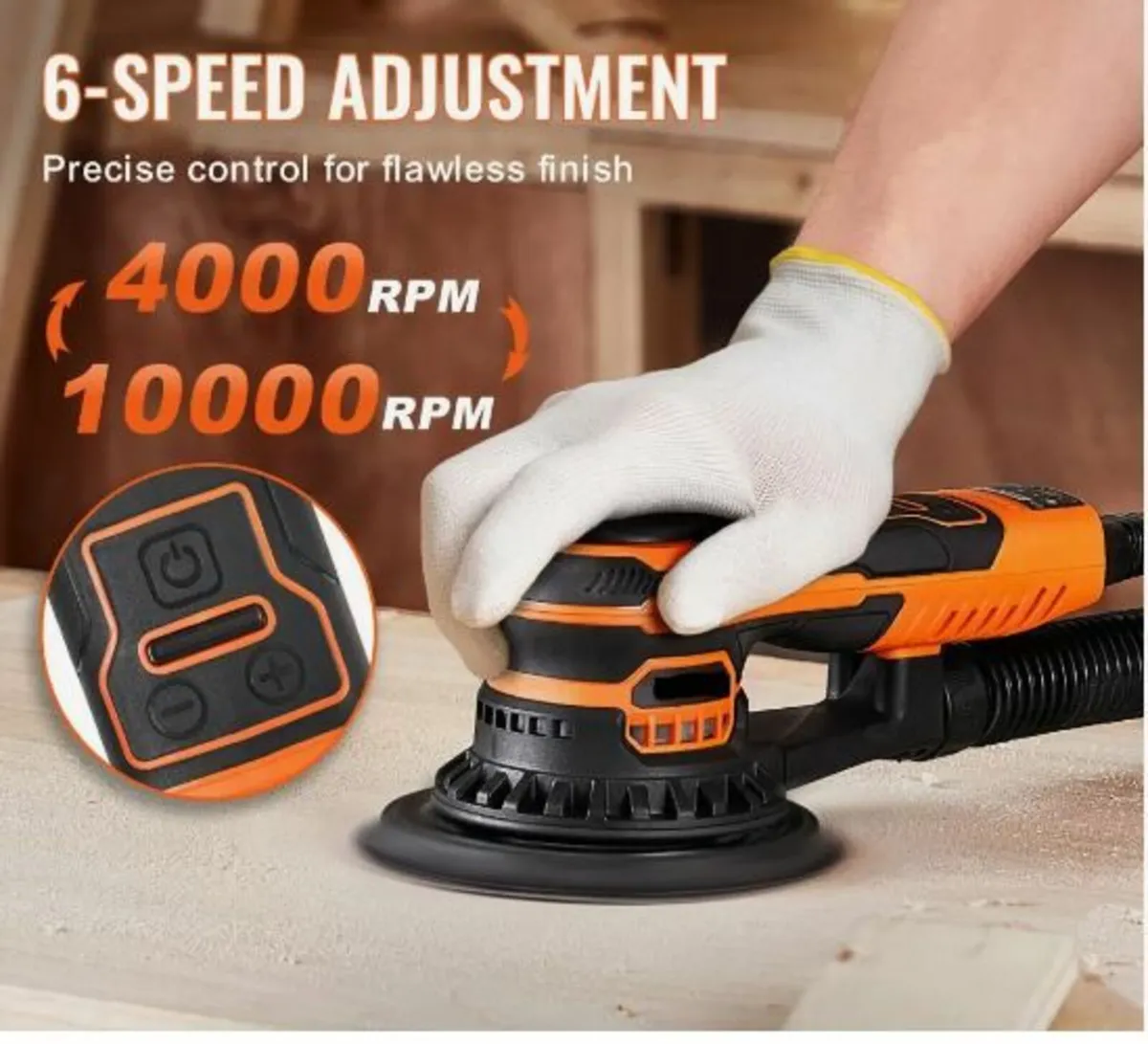 Random Orbital Sander 6'' Palm Sander 10 PCS - Image 2