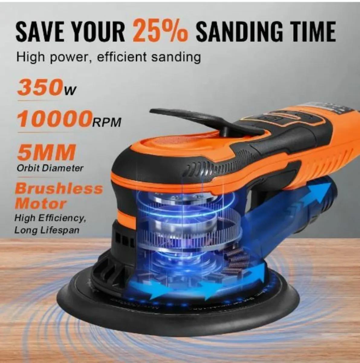 Random Orbital Sander 6'' Palm Sander 10 PCS - Image 3