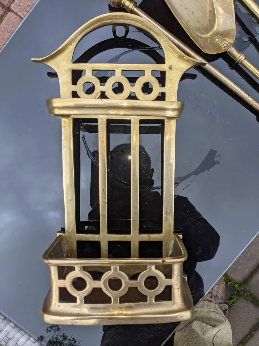 Vintage Brass Fireplace Companion set - Image 3
