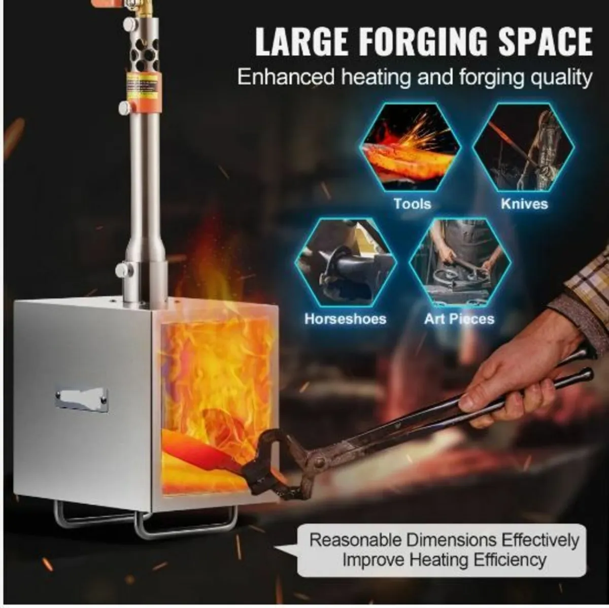 Portable Propane Forge 1 Burner Farrier Forge - Image 3
