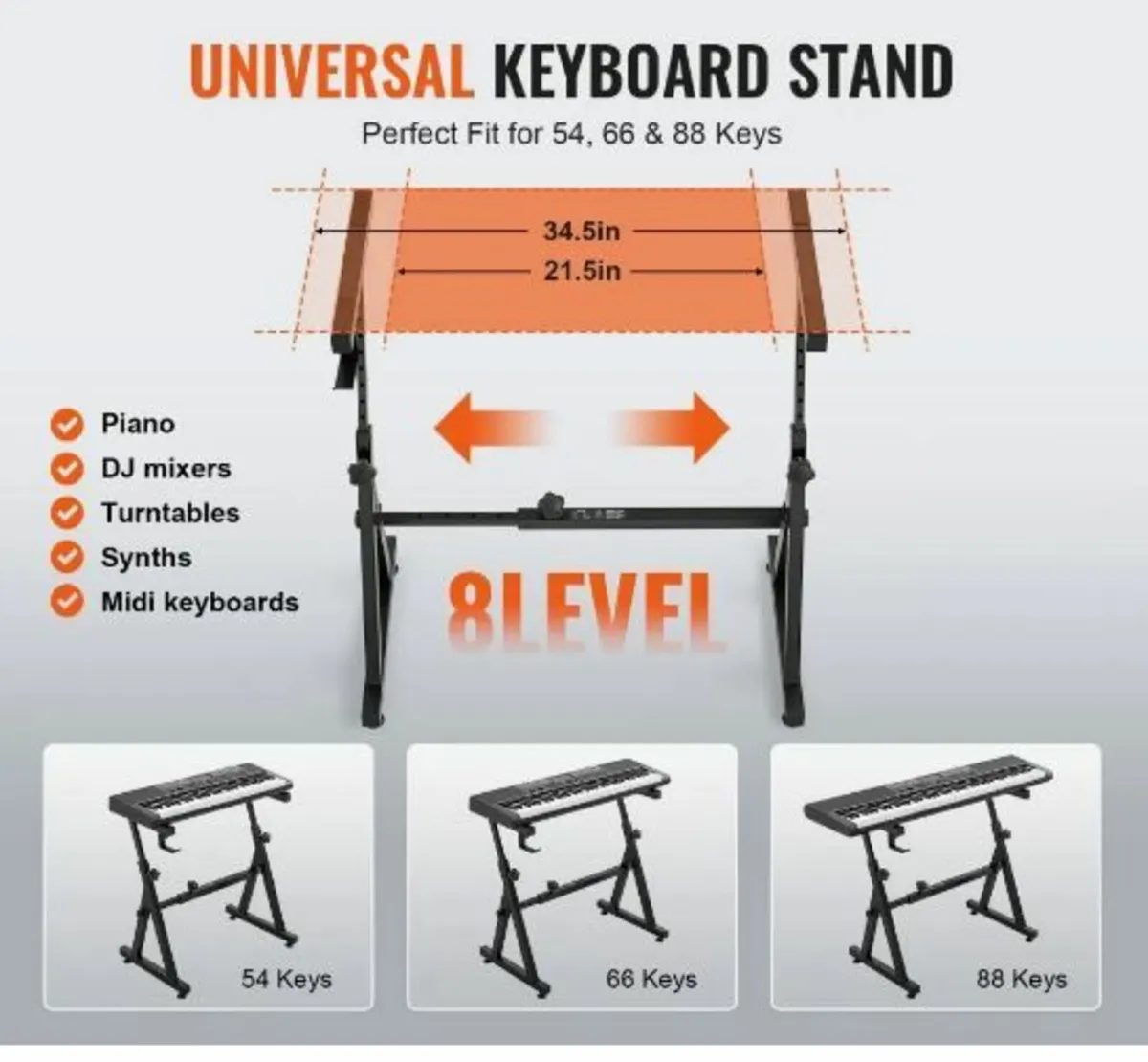 Piano Keyboard Stand and Bench Set, Z Style - Image 2