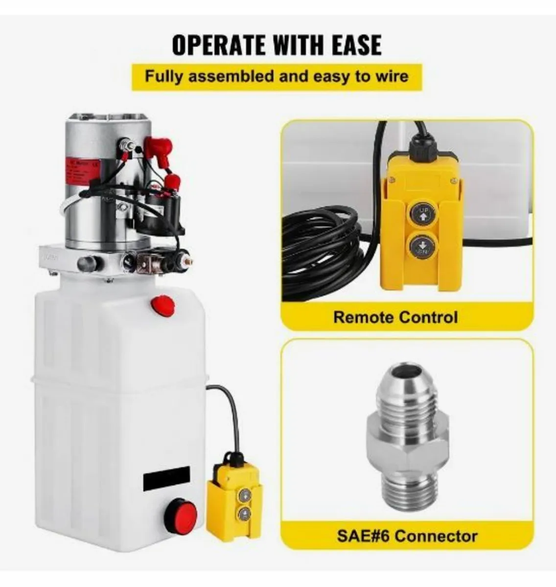 Hydraulic Pump Power Unit DC 12V 6L Double Acting - Image 3