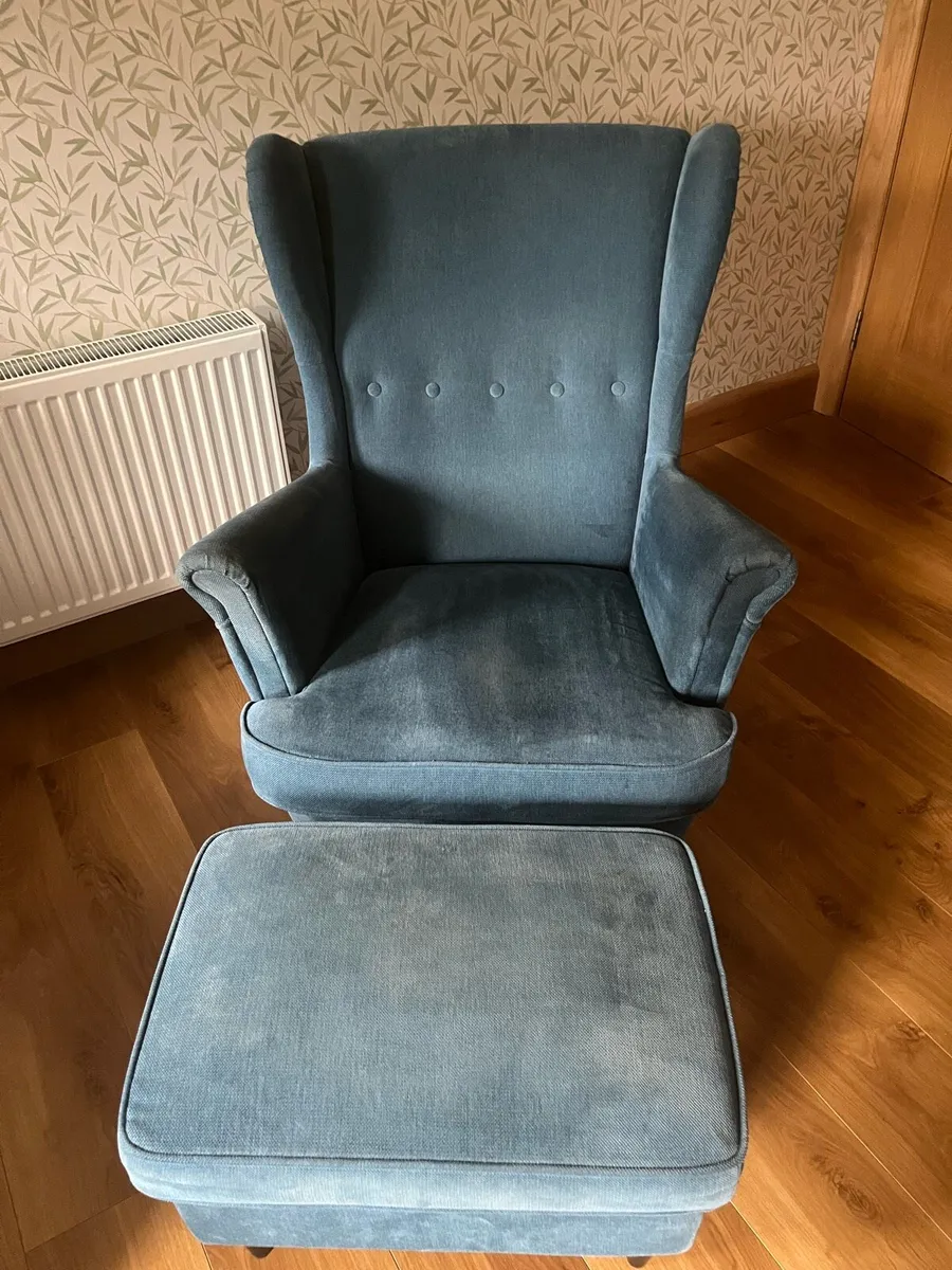 IKEA Strandmon Chair and footstool - Image 3