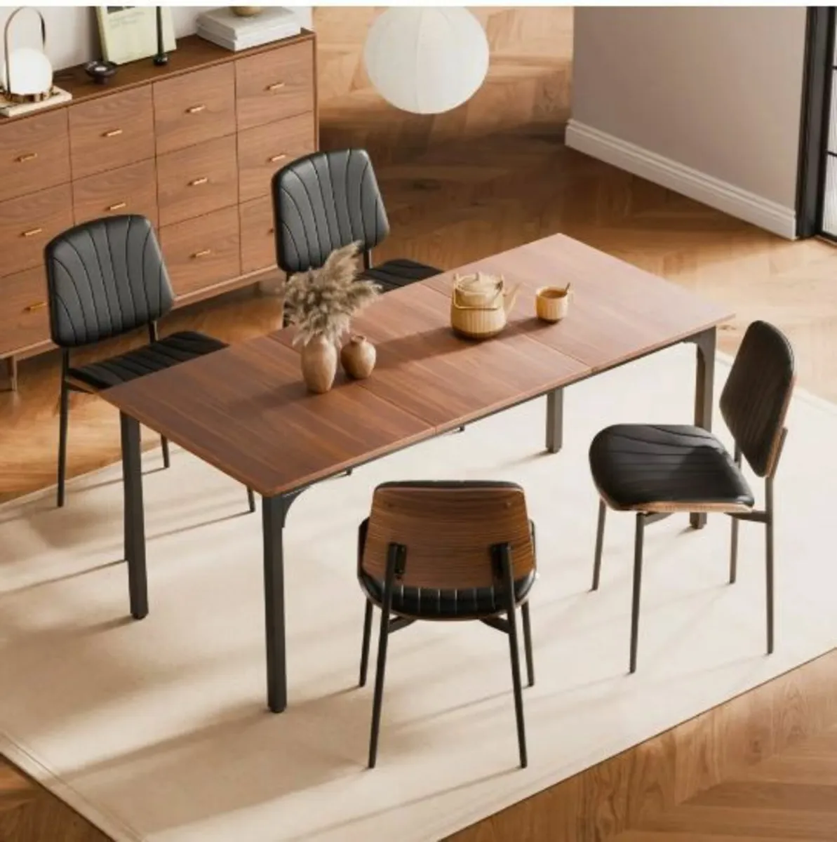 Set of 2 Dining Chairs Modern Leather - Image 2