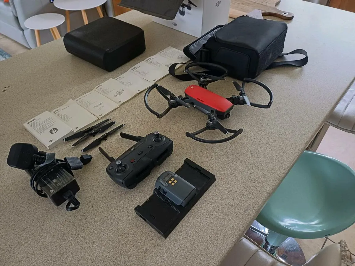 DJI Spark Drone with Fly More Combo-Red - Image 1