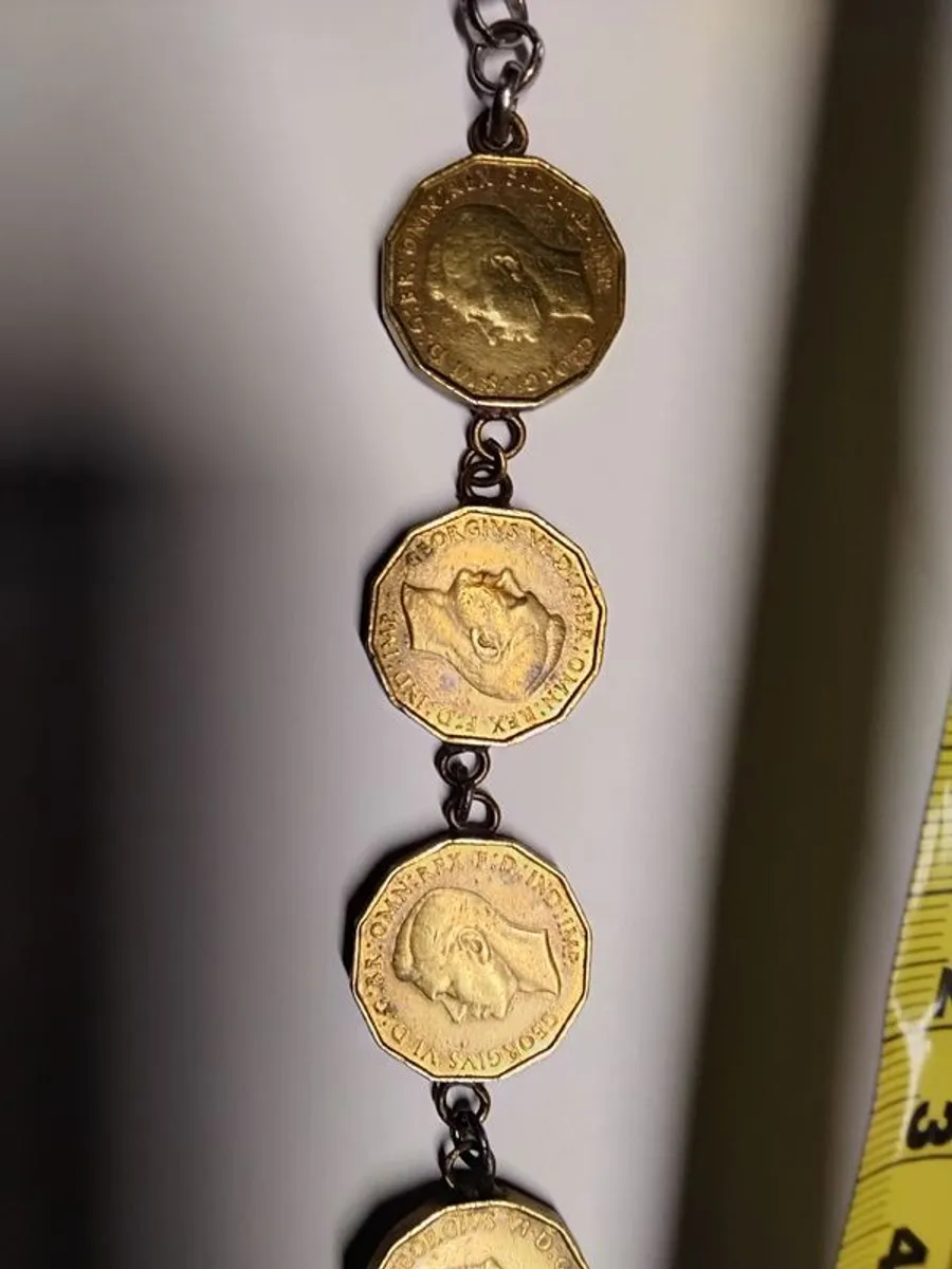 Antique three pence coin bracelet - Image 2