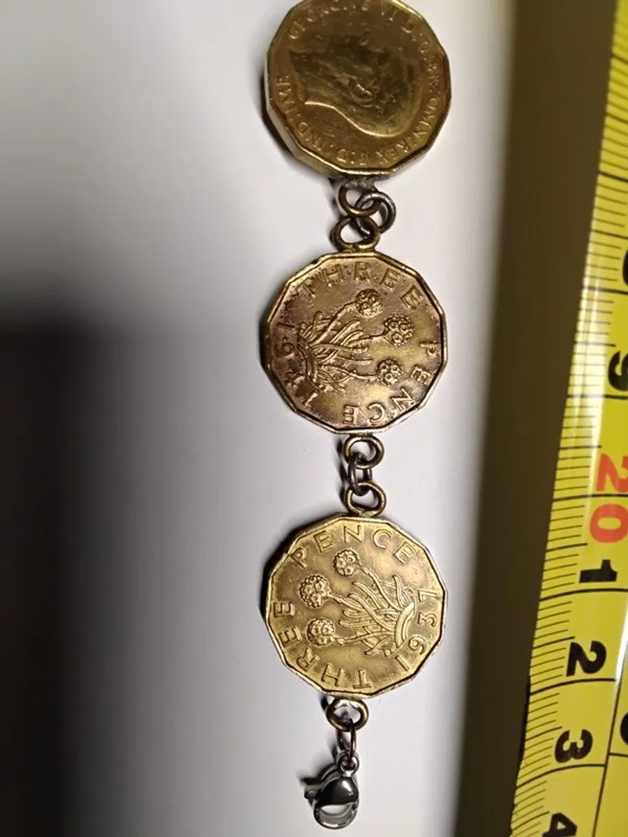 Antique three pence coin bracelet - Image 3