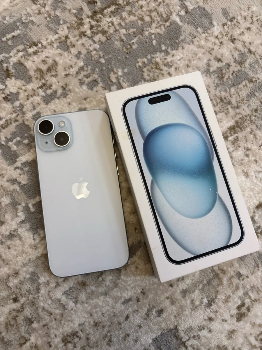 iPhone 15 blue sim free 128GB sim free with box - Image 1